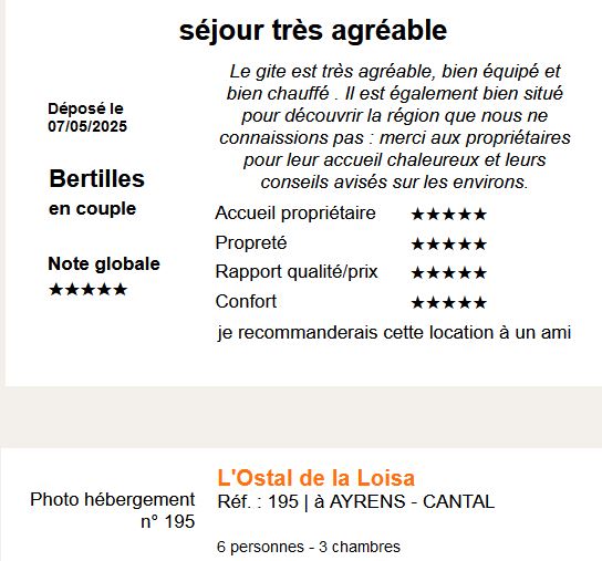 2025 Avis début mai